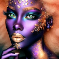 欧美美女紫色彩妆艺术肖像写真图片