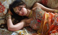 沉睡的性感印度美女精美图片