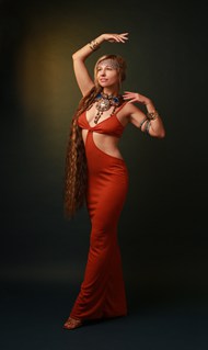 性感妖娆红色诱惑美女人体艺术写真高清图片