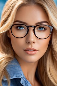 欧美戴眼镜的知性美女肖像写真高清图片