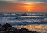 日暮黄昏大海风景写真图片
