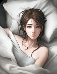 躺在床上的动漫美女插画设计图片大全