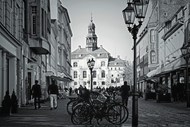 欧洲历史名城黑白建筑写真图片