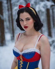 冬季性感吊带公主裙美女摄影写真精美图片