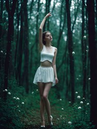 树林性感妙龄少女美女人体摄影艺术图片