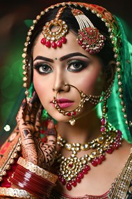 传统印度服饰妆容美女摄影高清图片