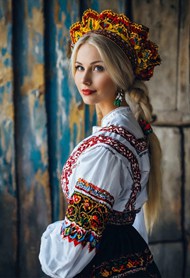 欧美民族服饰白人美女侧颜摄影写真高清图片