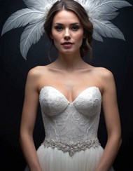 唯美抹胸裙新娘美女婚纱照高清图片
