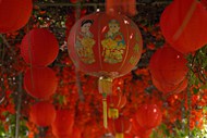 中国传统节日红色灯笼装饰高清图片