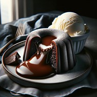 巧克力熔岩蛋糕美食精美图片