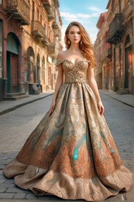 欧美时尚古典城堡风格美女摄影精美图片