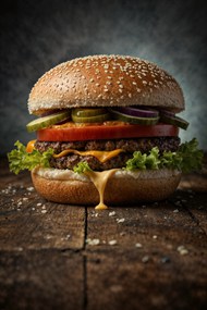 牛肉芝士汉堡美食写真图片下载