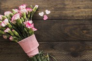 母亲节粉色康乃馨花束高清图片