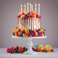 唯美裱花生日蜡烛蛋糕写真精美图片