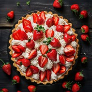 红色草莓奶油蛋糕美食写真图片大全