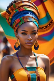 美丽传统服饰非洲黑人美女摄影图片下载
