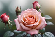 微距特写粉色玫瑰花花苞写真高清图片