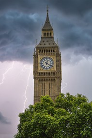 雷电下的伦敦大本钟写真图片大全