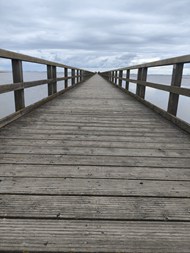 海边海滩木栈道风光写真高清图片