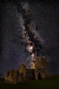 繁星点点紫色星空写真图片