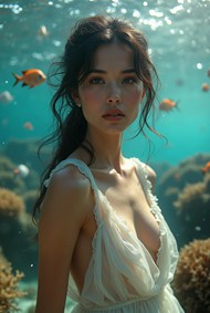 水族馆性感美女人像写真艺术图片下载