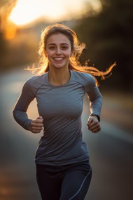 晨曦跑步锻炼的欧美美女精美图片