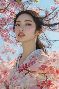 日本樱花美女和服摄影写真精美图片