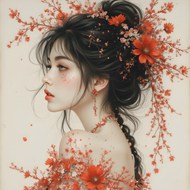 性感美女人像艺术绘画作品高清图片