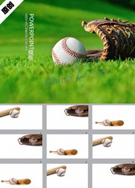 棒球运动背景图片ppt模板