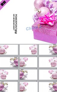 粉色2016圣诞节背景ppt模板