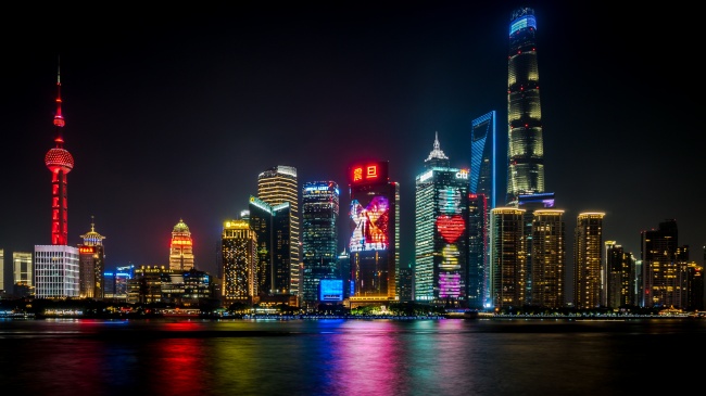 上海外滩建筑夜景高清图 建筑 素彩图片大全