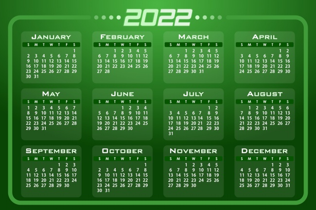  2022年日历图片素材 