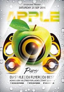 酒吧苹果派对海报PSD图片