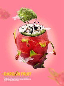 火龙果水果广告PSD图片