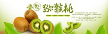 淘宝天猫绿色新鲜水果猕猴桃宣传海报分层素材