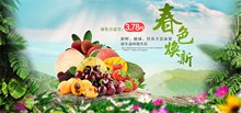淘宝天猫新鲜水果春色焕新预售宣传海报psd分层素材