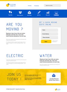 蓝色与黄色组合的网页设计模板免费psd下载