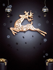圣诞麋鹿背景设计psd素材