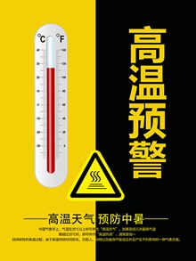 温天气预防中暑高温预警海报设计图psd下载