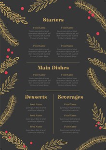 创意简约圣诞节手绘餐饮菜单psd免费下载