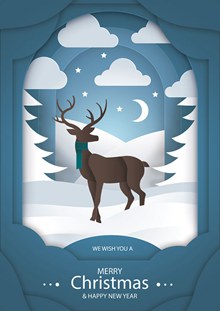 麋鹿元素圣诞节海报psd下载