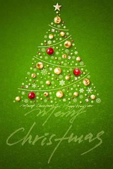 绿色圣诞树圣诞海报psd下载