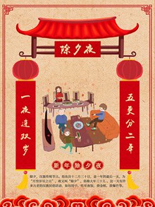 春节习俗之新年除夕夜海报psd设计psd免费下载