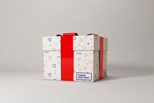 漂亮的礼物盒包装样机模板psd设计psd分层素材