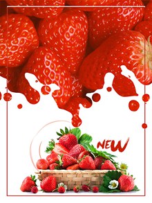 夏季水果草莓上市促销背景psd素材