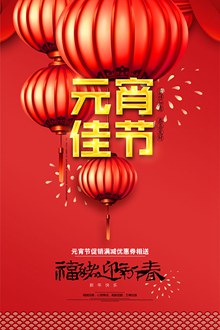 2019福猪迎新春元宵佳节喜庆海报psd设计psd下载