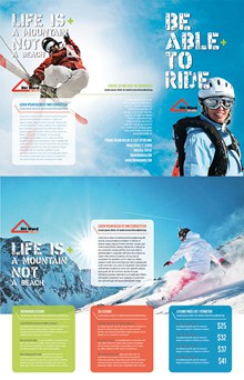 滑雪运动三折页psd图片