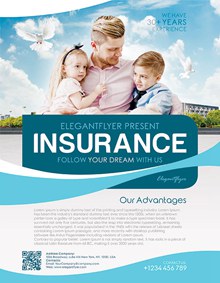 家庭保险宣传单psd图片