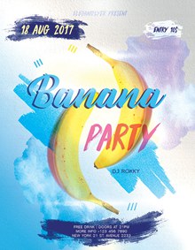 香蕉派对海报psd免费下载