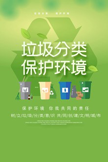 垃圾分类保护环境宣传海报分层素材